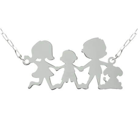 Collar Familia niño Plata de Ley