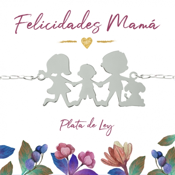 Collar Familia niño Plata de Ley