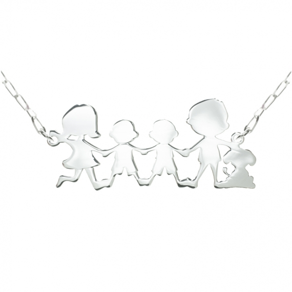 Collar Familia niño niño Plata de Ley 2