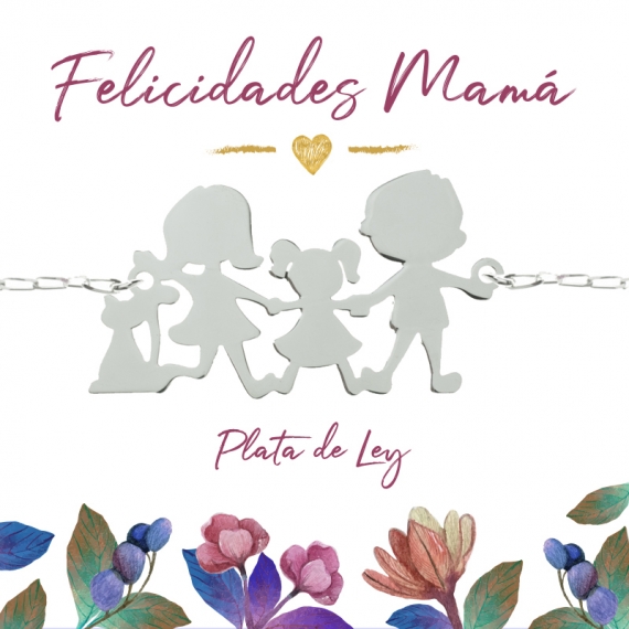 Collar Familia niña Plata de Ley