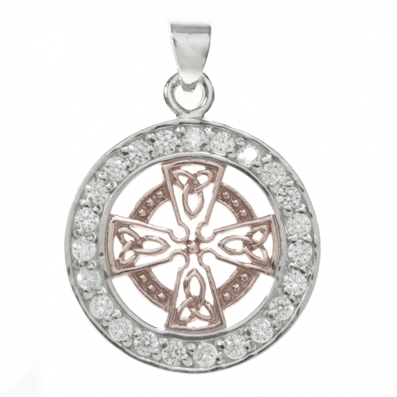 Colgante cruz celta con circonitas Plata de Ley