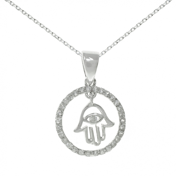 Collar mano de Fátima con Swarovski