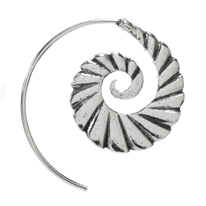 Pendientes espiral étnicos Plata de Ley