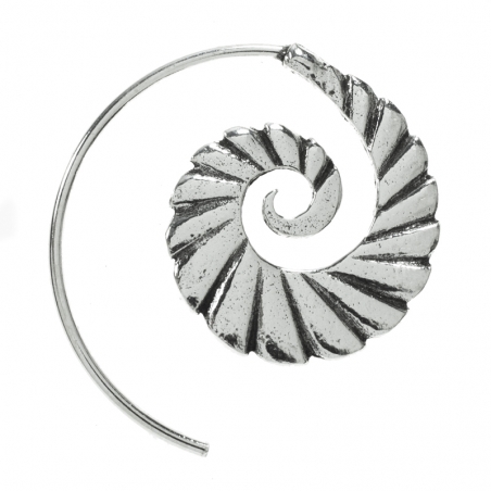 Pendientes espiral étnicos Plata de Ley