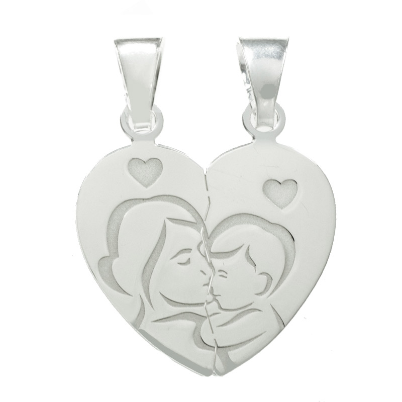 Colgante doble para madre e hij@ Plata de Ley