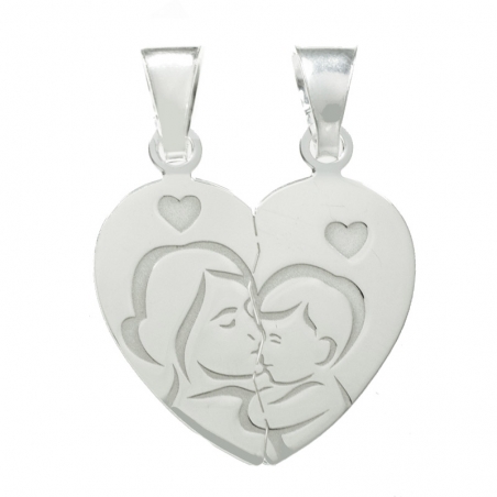 Colgante doble para madre e hij@ Plata de Ley