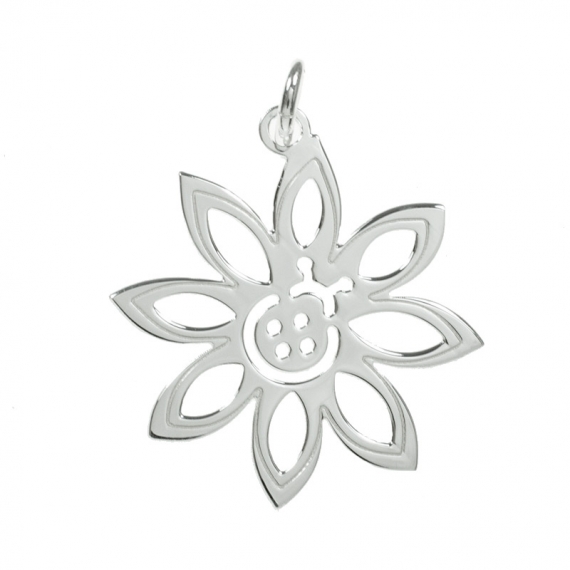 Colgante flor puntiaguda Plata de Ley 2