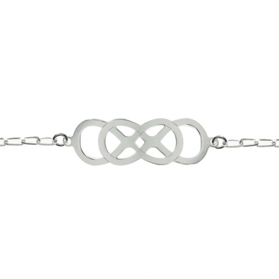 Pulsera doble infinito Plata de Ley