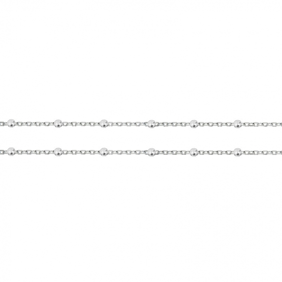 Collar doble cadena de bolitas Plata de Ley