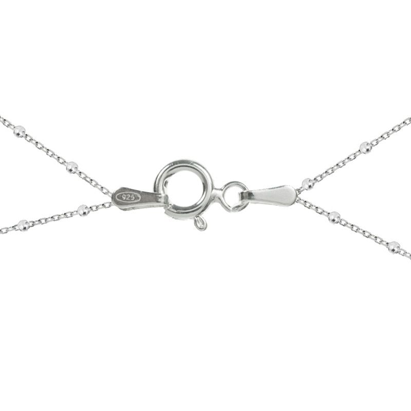 Collar doble cadena de bolitas Plata de Ley