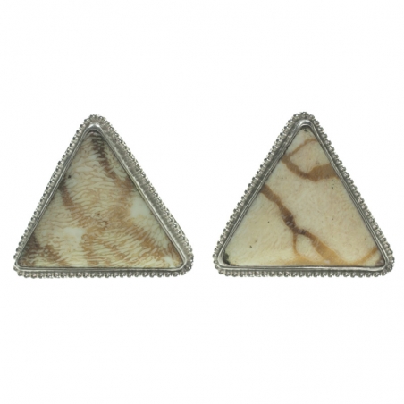 Pendientes Triángulo Coral blanco