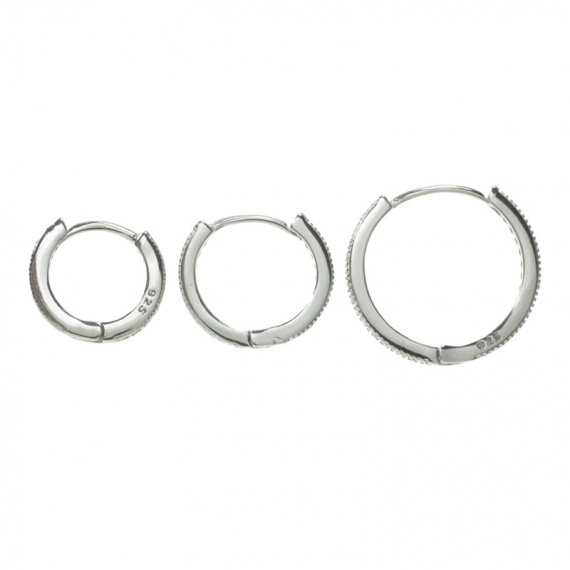 Pendientes aro con circonitas Plata de Ley