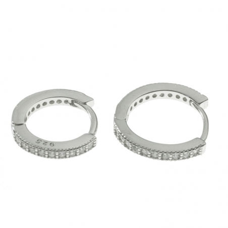 Pendientes aro con circonitas Plata de Ley