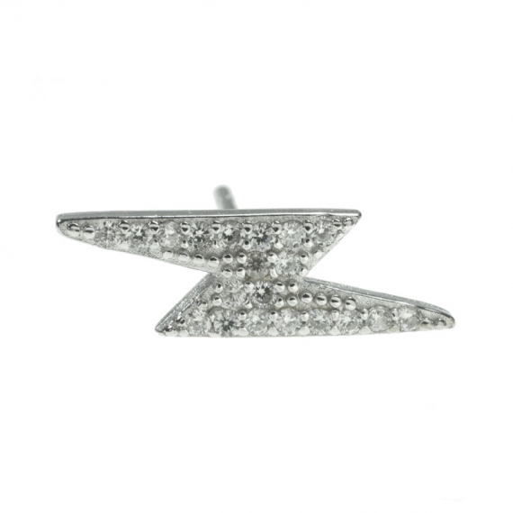 Pendientes rayo con circonitas Plata de Ley 2