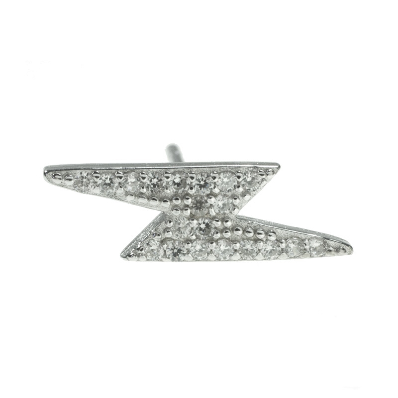 Pendientes rayo con circonitas Plata de Ley