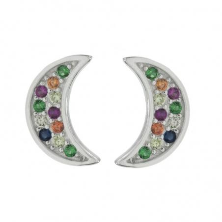 Pendientes luna color Plata de Ley