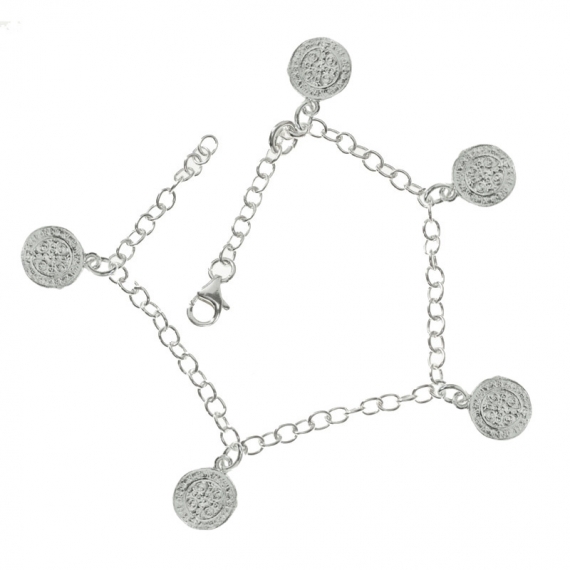 Pulsera con escapularios colgantes Plata de Ley