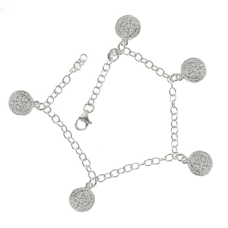 Pulsera con escapularios colgantes Plata de Ley