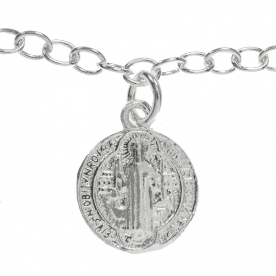 Pulsera con escapularios colgantes Plata de Ley 2