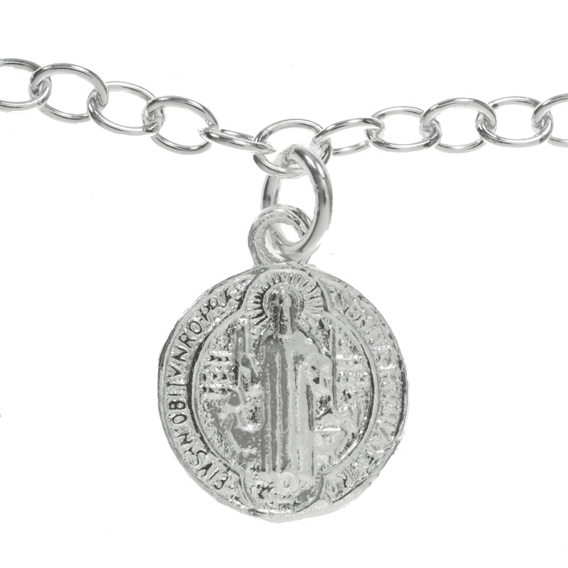 Pulsera con escapularios colgantes Plata de Ley
