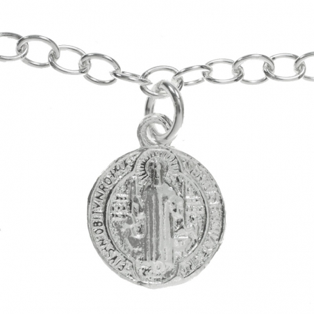 Pulsera con escapularios colgantes Plata de Ley