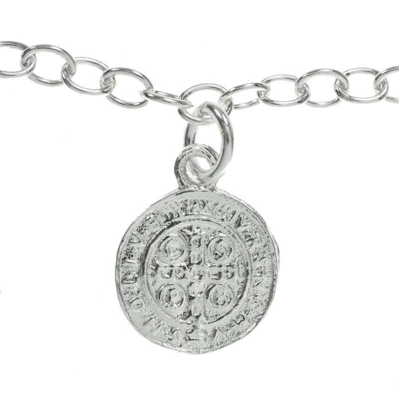 Pulsera con escapularios colgantes Plata de Ley