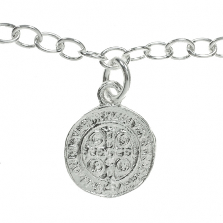 Pulsera con escapularios colgantes Plata de Ley