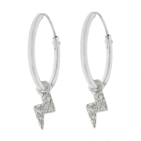 Aros con rayo mini Plata de Ley