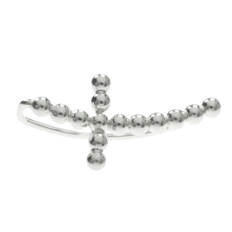 Climbers cruz de bolitas Plata de Ley