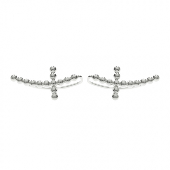 Climbers cruz de bolitas Plata de Ley