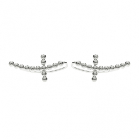 Climbers cruz de bolitas Plata de Ley