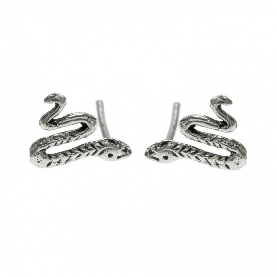 Pendientes mini serpiente Plata de Ley