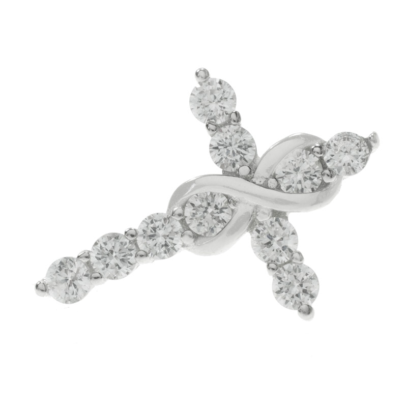 Pendientes cruz infinito Plata de Ley