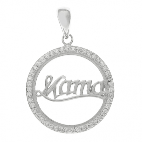 Colgante Mamá con circonitas Plata de Ley