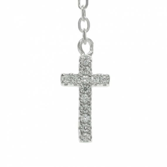 Pendientes cadena con doble cruz 2