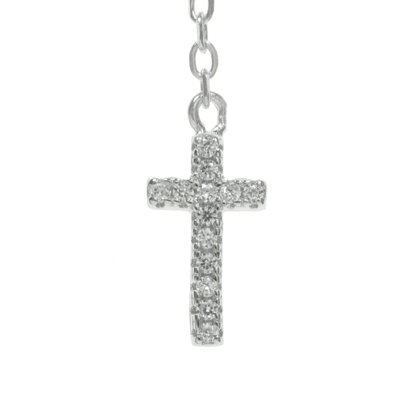 Pendientes cadena con doble cruz