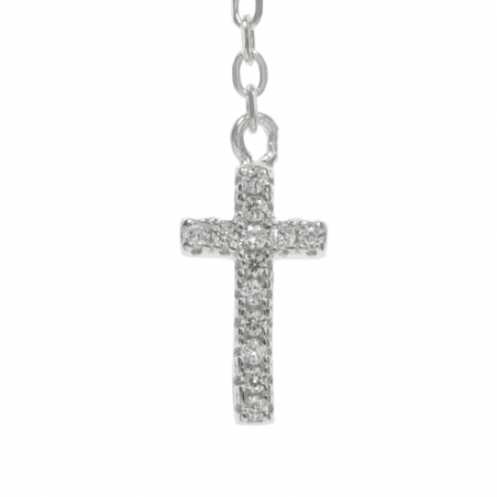 Pendientes cadena con doble cruz