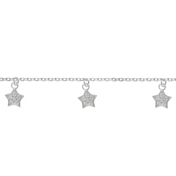 Pulsera 5 estrellas Plata de Ley