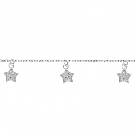 Pulsera 5 estrellas Plata de Ley