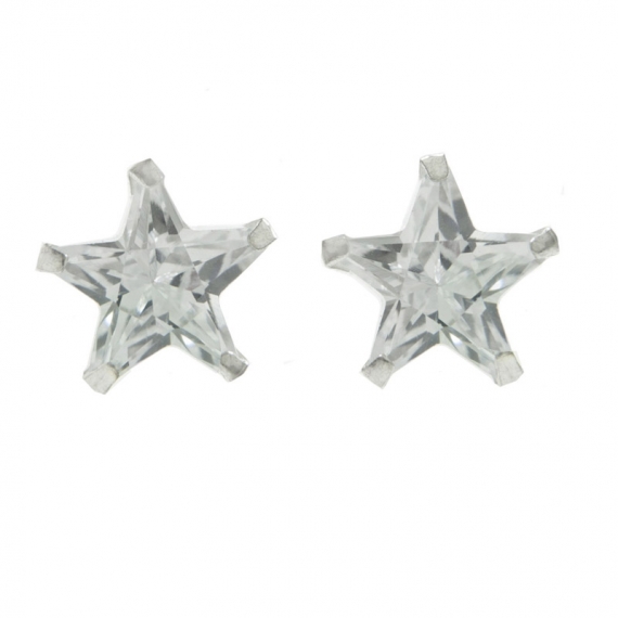 Pendientes estrella circonita Plata de Ley
