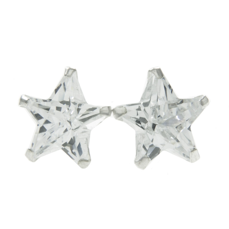 Pendientes estrella circonita Plata de Ley