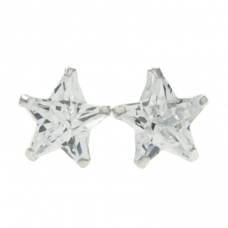 Pendientes estrella circonita Plata de Ley