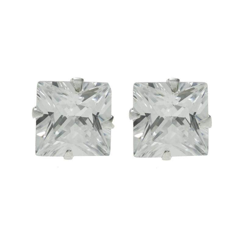 Pendientes cuadrado Zirconia