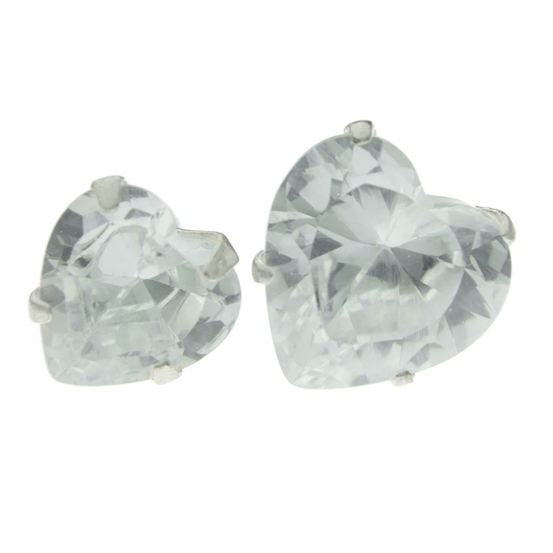 Pendientes corazón circonita
