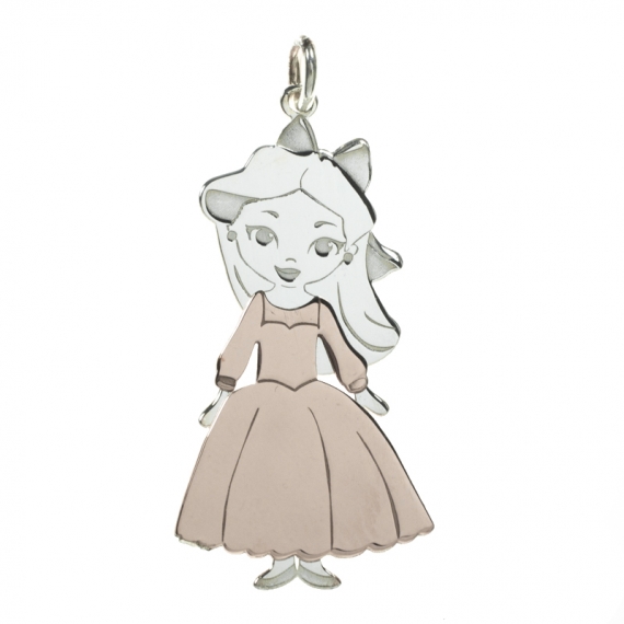 Colgante niña vestido bañado en Oro