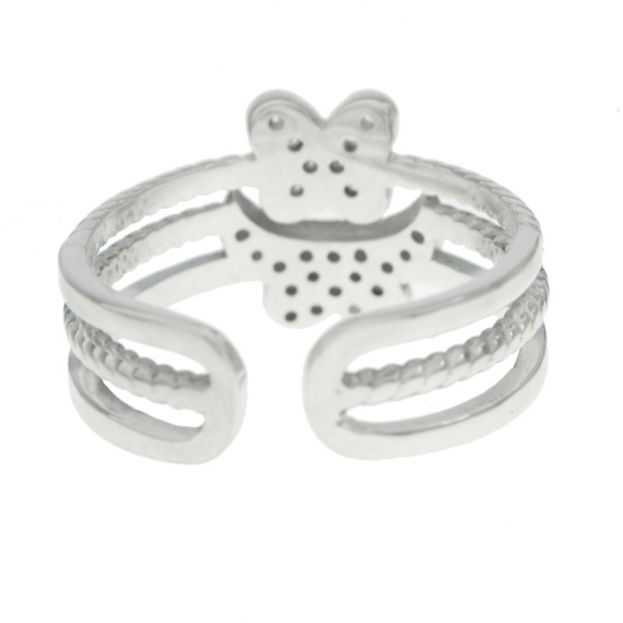 Anillo mariposas ajustable Plata de Ley 2