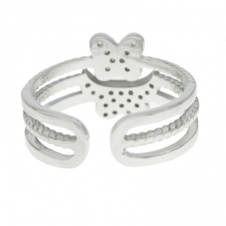 Anillo mariposas ajustable Plata de Ley