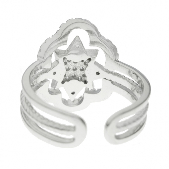 Anillo estrella ajustable Plata de Ley 2