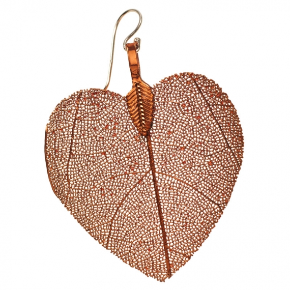 Pendientes hoja natural corazón 2