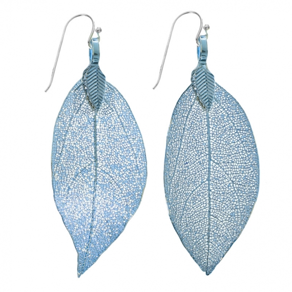 Pendientes hoja baño de color